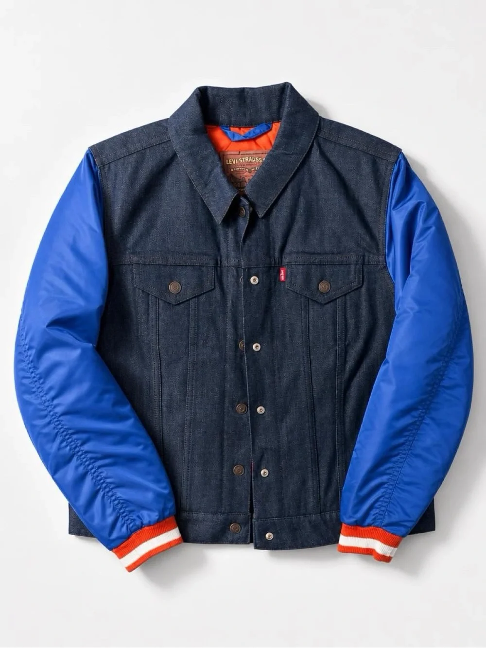 Levi's x NFL Denver Broncos Denim Varsity Hybrid Trucker Jacket - Picture 2 of 4